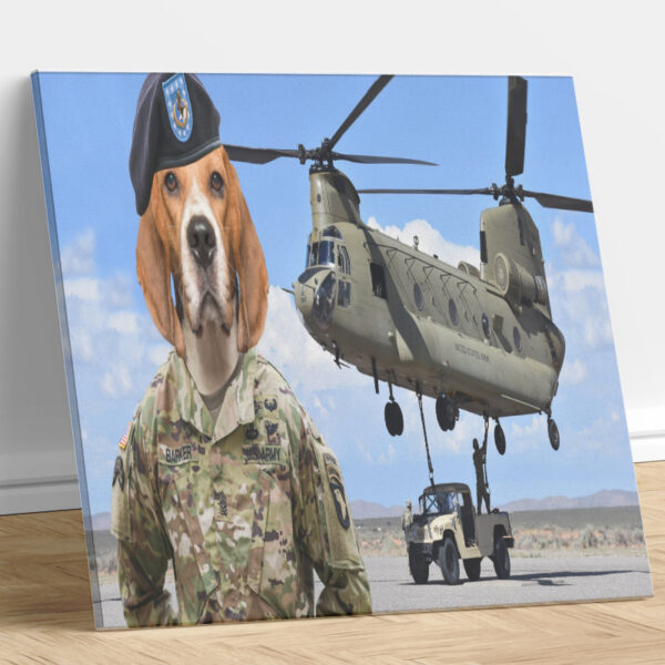 Army Chinook Custom Dog Portrait