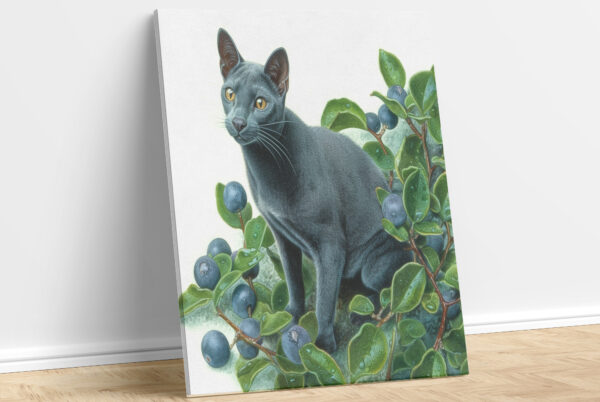 Blueberries Custom Cat Portrait