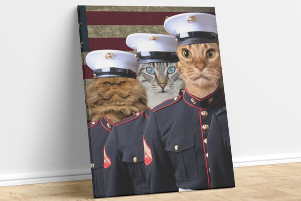 USMC Hot Shower Day Custom Cat Portrait