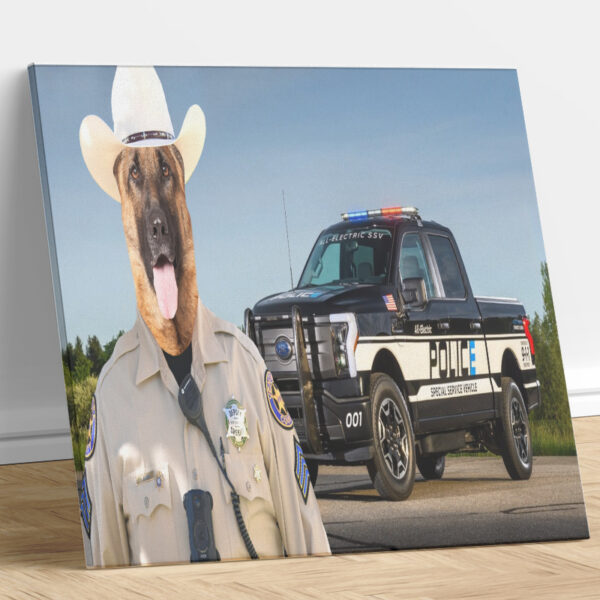 Police Truck Custom Dog Portrait