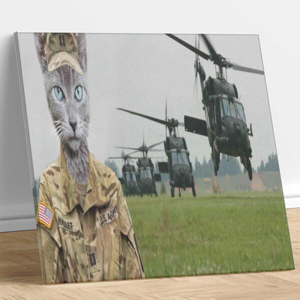 US Army Apache Parade Custom Cat Portrait