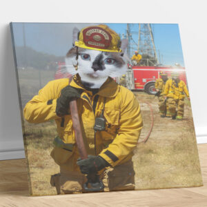 Fireman Southbay Custom Cat Portrait