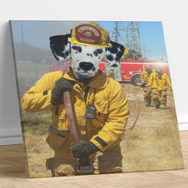 Fireman Southbay Custom Dog Portrait